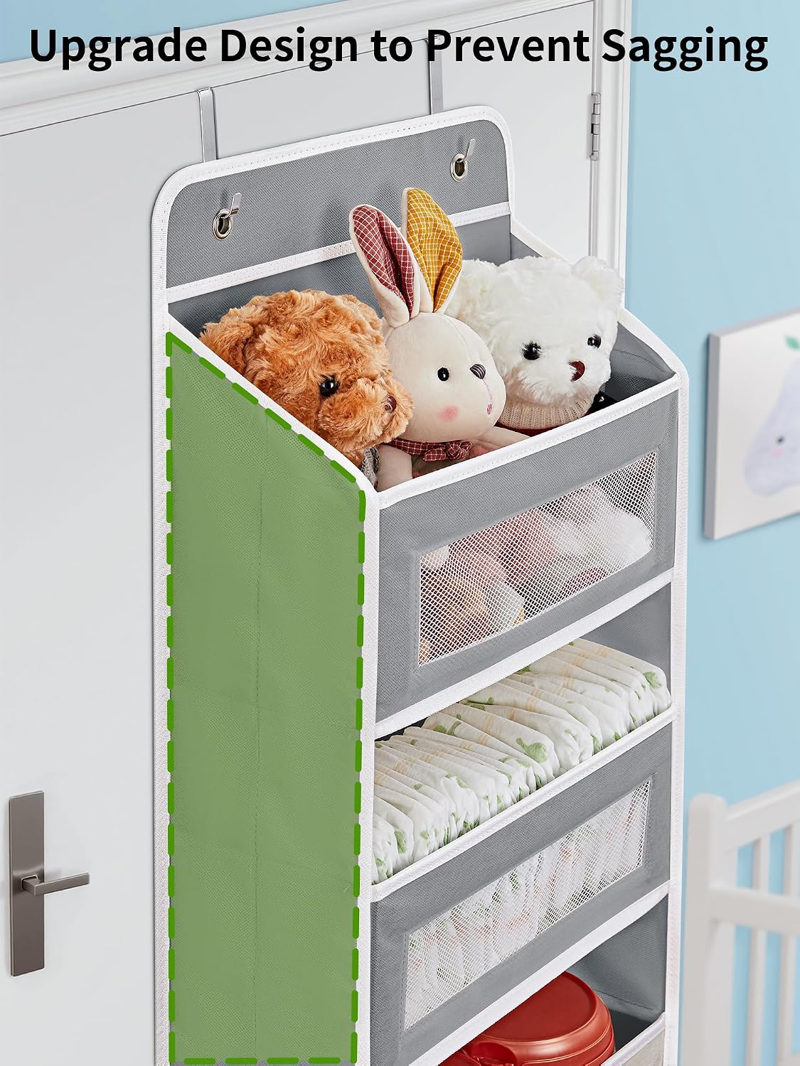 5-Tier Over-the-Door Storage Organizer – 10 Large Pockets, No-Drill Hanging Rack for Bedroom, Bathroom, Dorm & Back-to-School Essentials