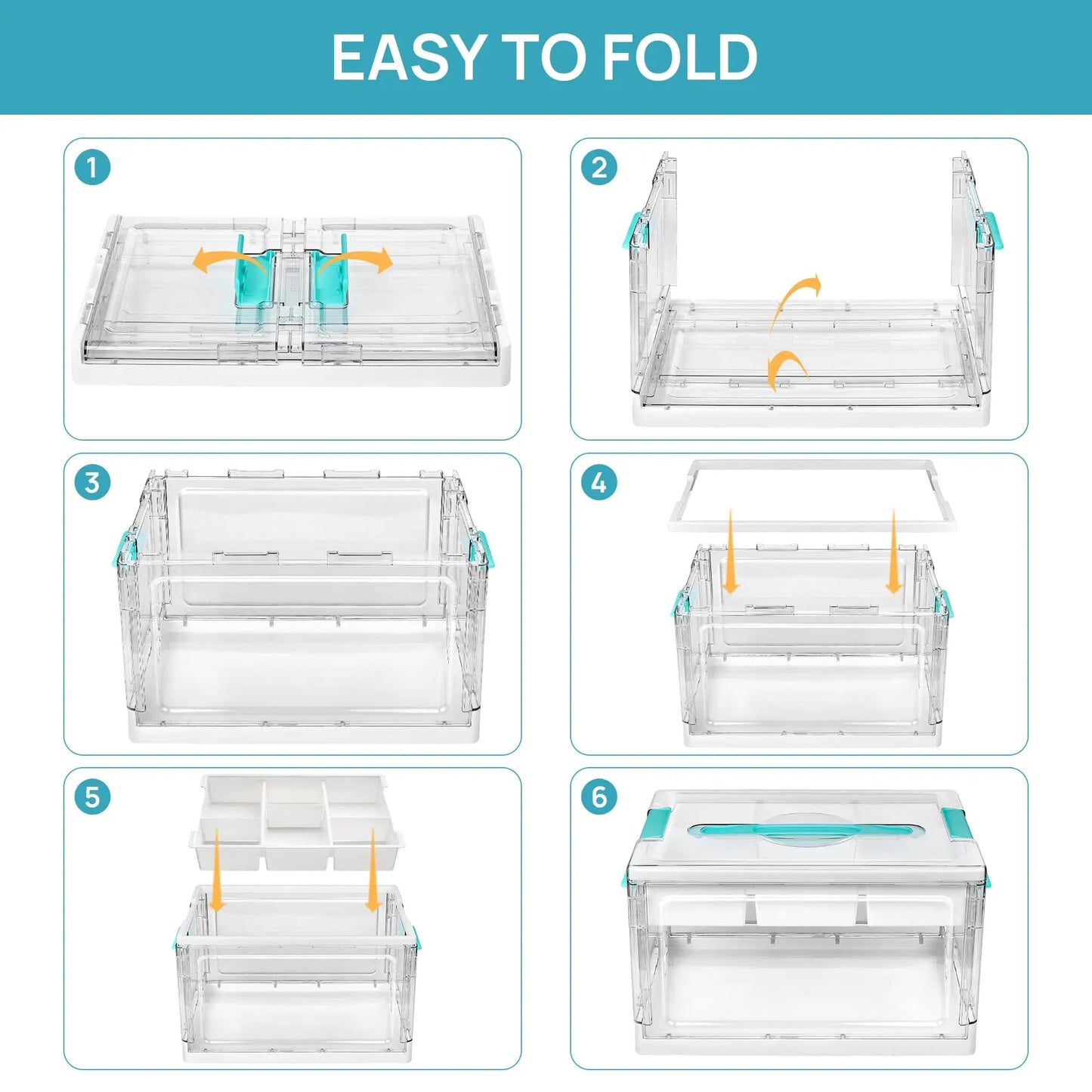 2/4 Pack 24QT Clear Craft Storage Bin with Removable Trays&Adjustable Dividers, Containers for Art Supply Coloring Books Sensory Toys Medicine Playdough Squishy Hair Bows Homeschool Sewing Nail Polish, Dust Proof, Preschool & Backtoschool ToolBox