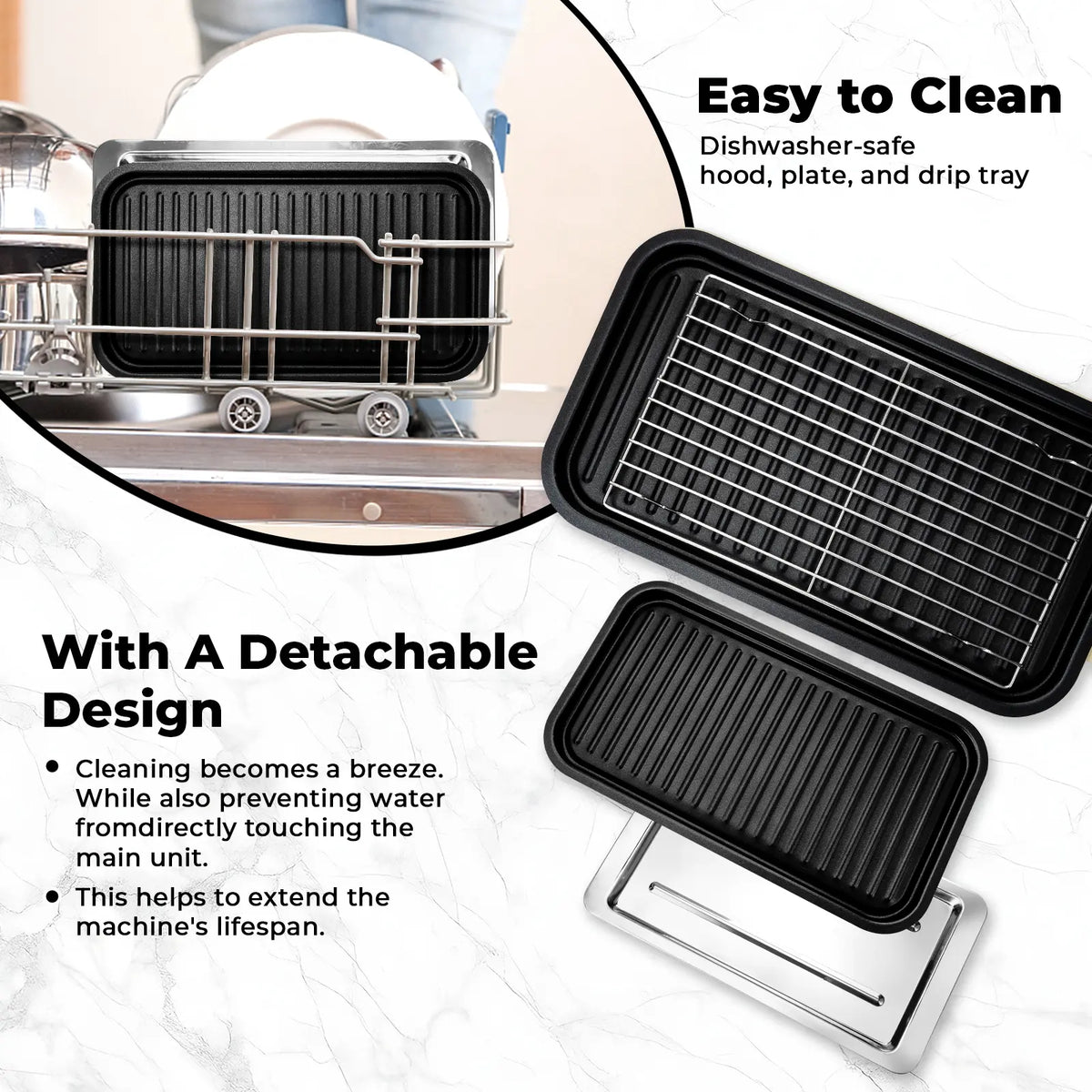 2-in-1 Smokeless Indoor Electric Grill & Griddle – 1800W Nonstick Plates, Adjustable Heat Control & Easy-Clean Design for Home & Apartment