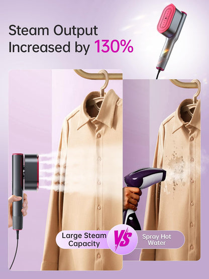 Handheld Garment Steamer for Clothing, Portable Iron Steamer Combo Travel Steam Generators, 7 Modes with LED Display, Fast Heating, 90° Swivel Handle, 1-Button Start, Travel Stuff, New Year Gift