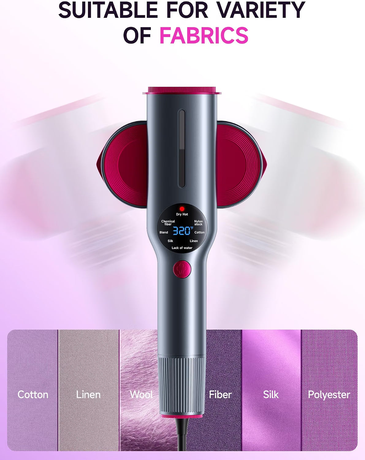 Handheld Garment Steamer for Clothing, Portable Iron Steamer Combo Travel Steam Generators, 7 Modes with LED Display, Fast Heating, 90° Swivel Handle, 1-Button Start, Travel Stuff, New Year Gift