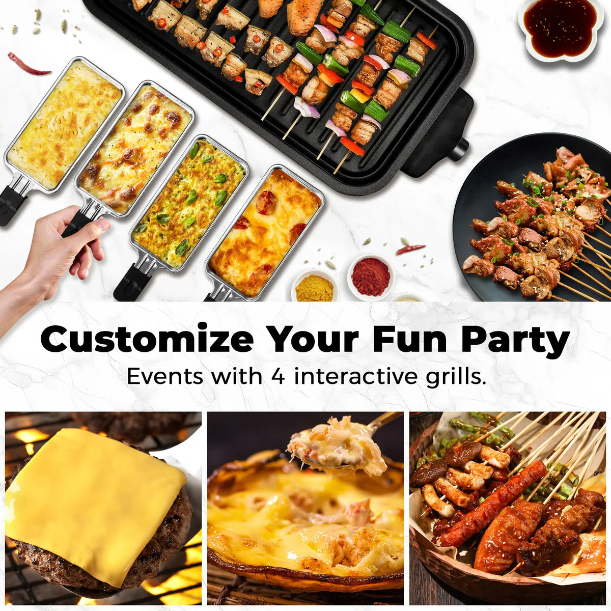 2-in-1 Smokeless Indoor Electric Grill & Griddle – 1800W Nonstick Plates, Adjustable Heat Control & Easy-Clean Design for Home & Apartment